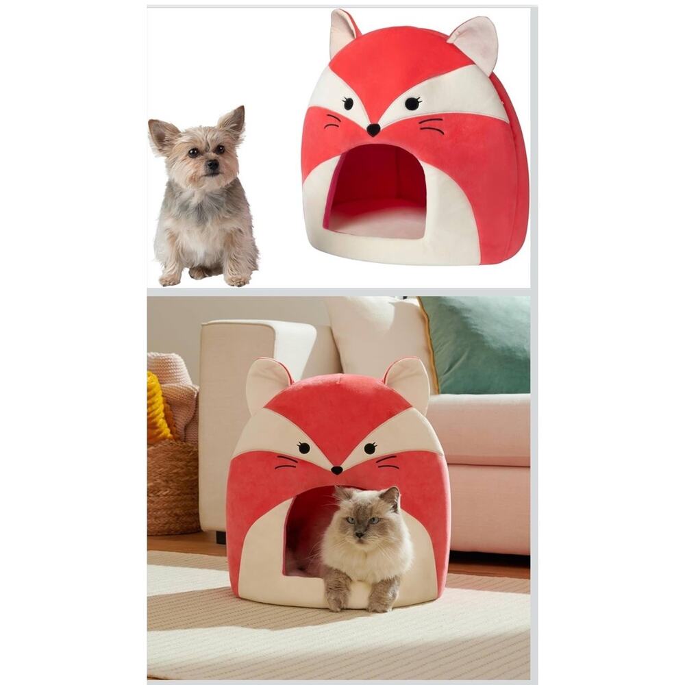 Squishmallows Original 16-Inch Fifi the Fox Pet Cave, Ultrasoft Bed - Picture 2 of 3